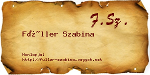 Füller Szabina névjegykártya