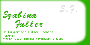 szabina fuller business card