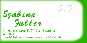 szabina fuller business card